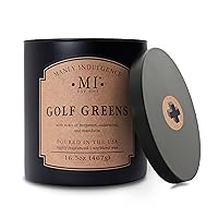 Manly Indulgence Golf Greens Scented Candle for Men 16.5 oz | 2 Wick & 2X Intense Fragrance | Bergamot, Cedarwood & Mandarin | Up to 60 Hour Burn, Soy Blend Wax, USA Poured