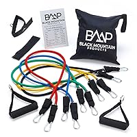 Resistance Band Set with Door Anchor, Ankle Strap, Exercise Chart, and Carrying Case, 48