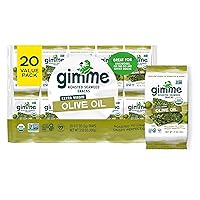 Extra Virgin Olive Oil - 0.17 Ounce (Pack of 20) - Organic Roasted Seaweed Sheets - Keto, Vegan, Gluten Free - Great Source of Iodine & Omega 3’s - Healthy On-The-Go Snack for Kids & Adults
