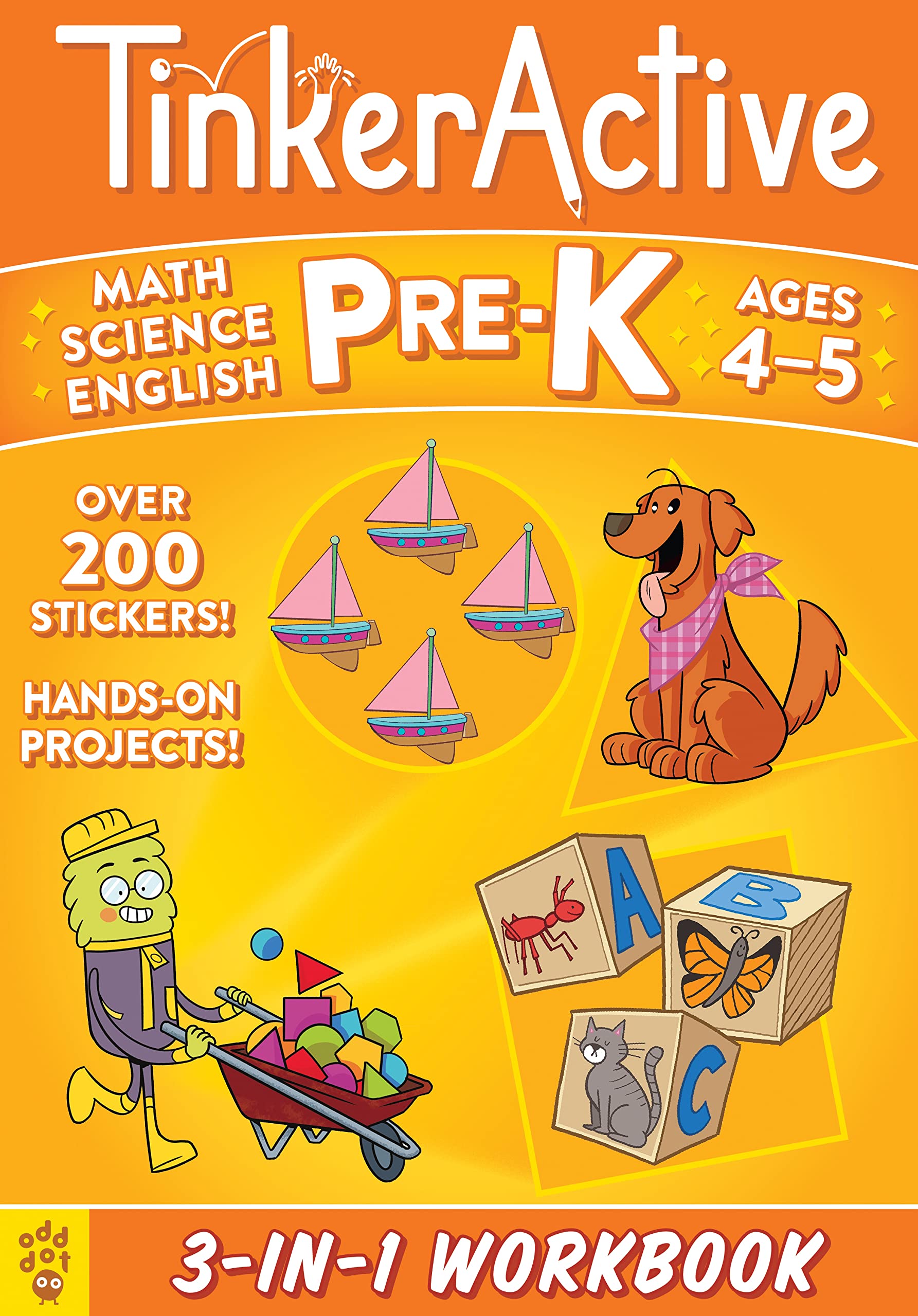 TinkerActive Pre-K 3-in-1 Workbook: Math, Science, English Language Arts (TinkerActive Workbooks)