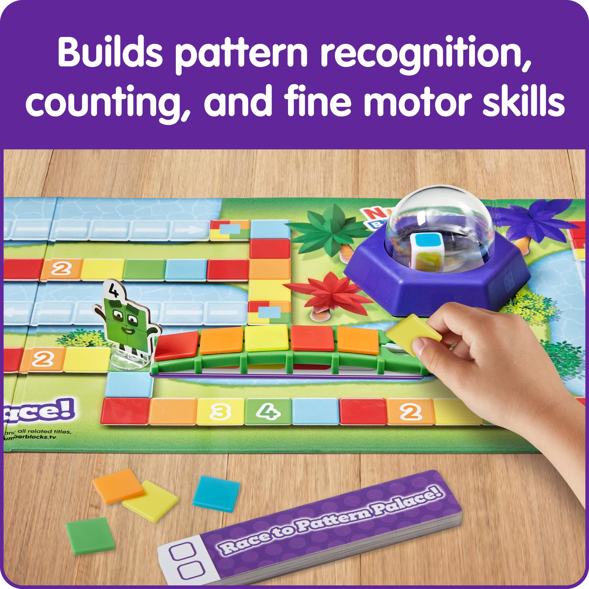 hand2mind Numberblocks Race to Pattern Palace! Board Game, Pattern and Color Recognition Game, Educational Board Games, Family Game Night, Counting Games, Math Toys, Kindergarten Learning Games