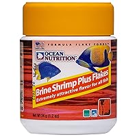 Ocean Nutrition Brine Shrimp Plus Flake Fish Food 1.2 Ounces (34 Grams) Jar | Freshwater & Saltwater Marine Aquarium Flakes Food for Aquariums