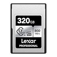 Lexar 320GB Professional CFexpress Type A SILVER Series Memory Card, Compatible with Sony Cameras w/ Type A Card Slot, Up to 800/700 MB/s Read/Write, 8K Video, VPG 200 (LCAEXSL320G-RNENG)