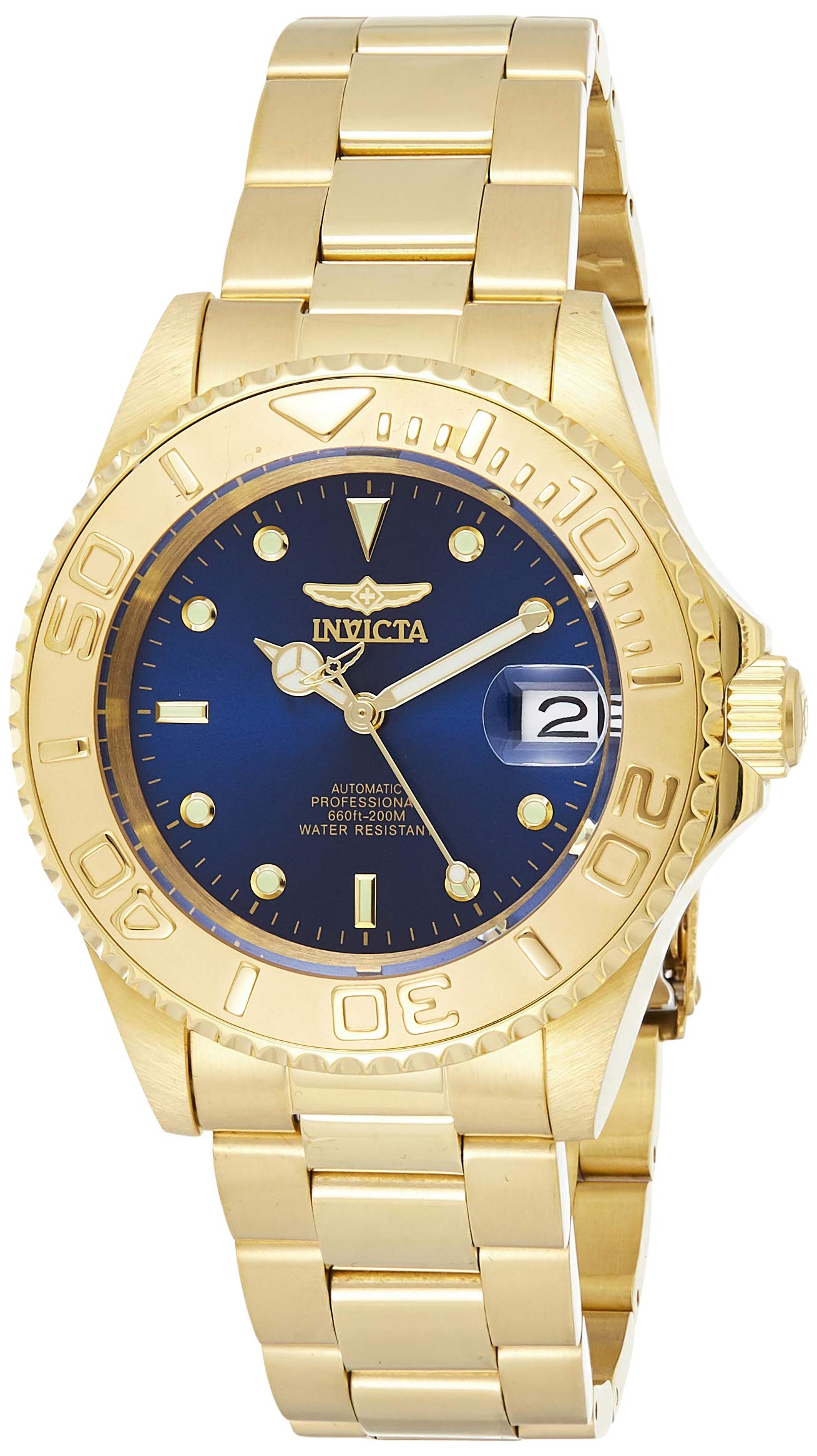 Invicta Men's 26997 Pro Diver Analog Display Automatic Self Wind Gold Watch, Blue