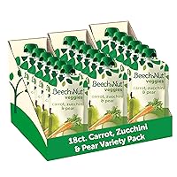 Beech-Nut Baby Food Pouches, Carrot Zucchini & Pear Veggie Puree, 3.5 oz (18 Pack)