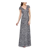 Womens Embroidered Gown Dress