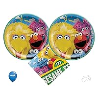 Sesame Street Birthday Party Supplies | Sesame Street Decorations | Sesame Street Tableware | Sesame Street Plates | Sesame Street Balloons - Serves 16