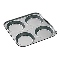 MasterClass 4 Hole Yorkshire Pudding Tray with PFOA Non Stick, Robust 1 mm Carbon Steel, 24 cm