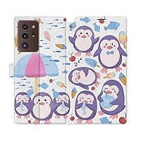 Wallet Case Replacement for Samsung Galaxy S23 S22 Note 20 Ultra S21 FE S10 S20 A03 A50 Cover Animals Kawaii Ice Cream Buss Folio Cartoon Card Holder PU Leather Magnetic Cute Penguins Snap Flip
