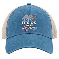 Autism Awareness It's Ok to Be Different Boys Kids Hats for Men Camping Trendy Trucker Mens Black Women’s Hats Gift