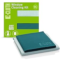 Window Cleaner Kit - Window and Glass Cleaning Cloth, Streak-Free Windows with just Water, Microfiber Towel Cleaning Kit for Windows, Car Windshield, Mirrors - Green