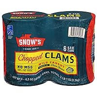 Wild Caught Chopped Clams Canned, 6.5 oz Can (Pack of 6) - 5g Protein Per Serving - Gluten Free, Keto Friendly, 99% Fat Free - Great For Pasta & Seafood Recipes