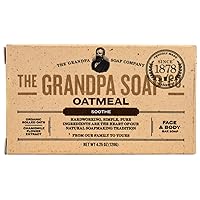 Grandpa's Old Fashioned Oatmeal Bar Soap for Face and Bath, 3.25 Ounce