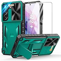 WTYOO for Samsung Galaxy S22 Plus Case: Military Grade Drop Proof Protective Rugged TPU Matte Shell | Shockproof Durable Protection Tough Cell Phone Cover with Built-in Kickstand (Pine Green)