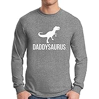 Awkward Styles Men's Daddysaurus Cool Long Sleeve T Shirt Tops Father`s Day Gift Daddy Saur
