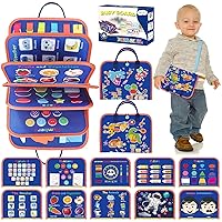 Busy Board for Toddlers 2-4,Busy Book for Toddlers 1-3,Preschool Educational Activity Sensory Board for Learning Fine Motor Skills,Zipper Board for Toddlers 1-3,Gifts for Boys Girls