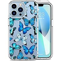 LUHOURI Designed for iPhone 13 Pro Case with Screen Protector - Slim Fit, Sturdy Clear Acrylic Cover for Women and Girls - Protective Phone Case 6.1
