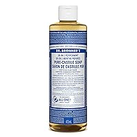 Dr. Bronner's - Pure-Castile Liquid Soap (Peppermint, 16 ounce) - Made with Organic Oils, 18-in-1 Uses: Face, Body, Hair, Laundry, Pets and Dishes, Concentrated, Vegan, Non-GMO