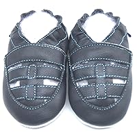 Leather Baby Soft Sole Shoes Boy Girl Infant Children Kid Toddler Crib First Walk Gift Sandal Strap Navy