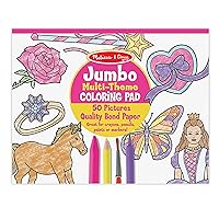 Jumbo 50-Page Kids' Coloring Pad Activity Book - Princess and Fairy