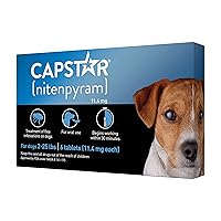 Capstar(nitenpyram) for Dogs Fast-Acting Oral Flea Treatment for Dogs 2-25 lbs, Vet-Recommended Medication Tablets Start Killing in 30 Minutes, 6 Doses