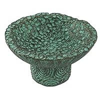 NOVICA Handmade Recycled Paper Catchall in Green from Thailand Decor Accessories Catchalls Trays 'Smooth Living'