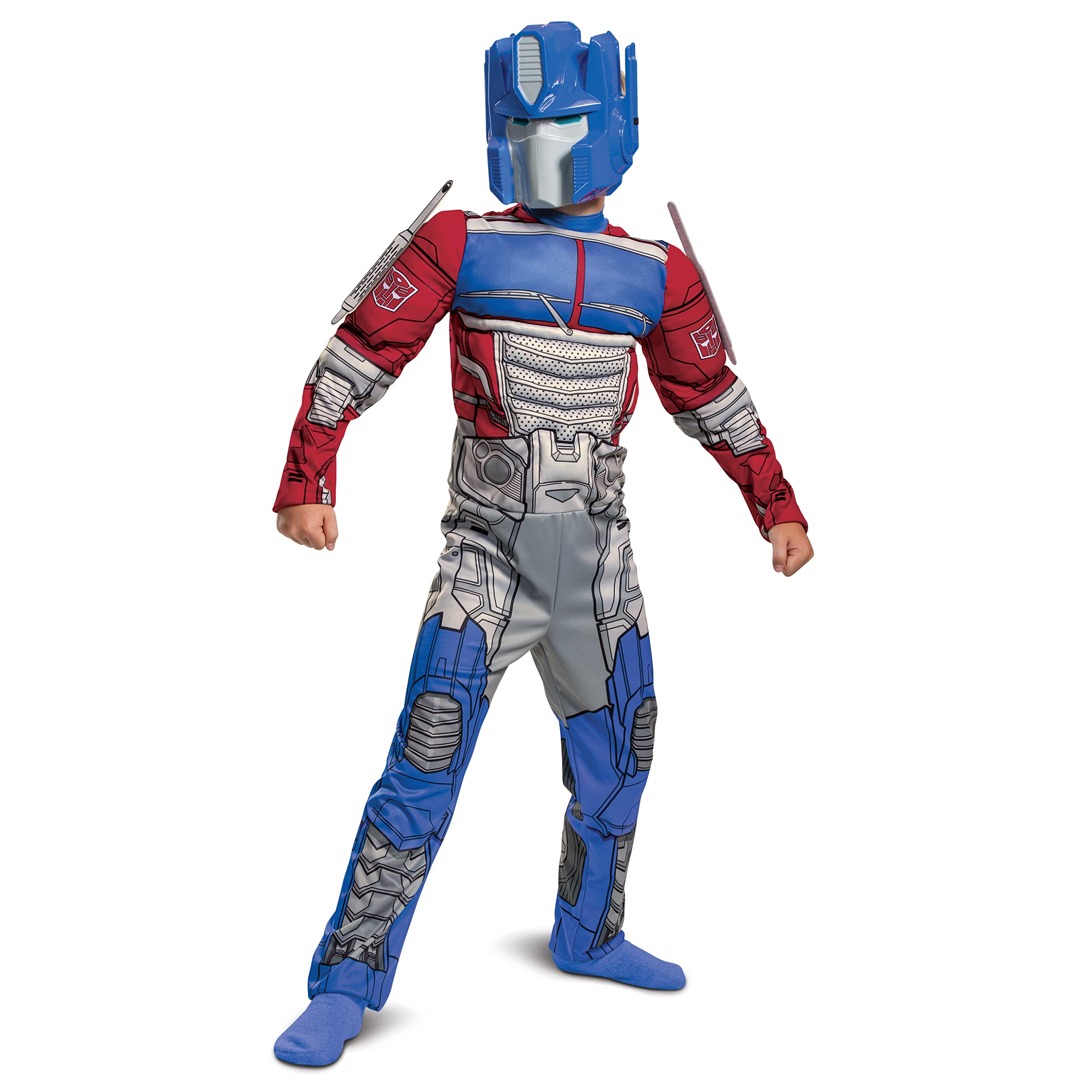 Disguise Optimus Prime Costume, Muscle Transformer Costumes for Boys, Padded Character Jumpsuit, Kids