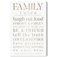 Wynwood Studio Typography Wall Art Canvas Prints Rules Family Quotes and Sayings Home Décor, 16