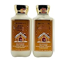 Bath and Body Works Body Lotion, Set of 2, 8oz Each (Jolly Gingerbread Village)