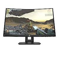HP X24c Gaming Monitor | 1500R Curved Gaming Monitor in FHD Resolution with 144Hz Refresh Rate and AMD FreeSync Premium | (9EK40AA) Black