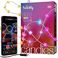 Twinkly Candies App-Controlled Star-Shaped USB-C LED Light String with 100 RGB (16 Mil. Colors) 6 M/19.7 FT. Clear Wire. USB-C Adapter Not Included