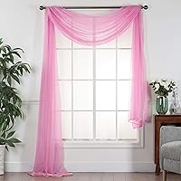 Sheer Voile Transparent Window or Event Decor Scarf Valance - Various Sizes & Colors (37