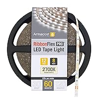 Armacost Lighting 132210 8.2 ft. LED Tape Light Soft White (2700K) RibbonFlex Pro Series 60, Dimmable, 250 Lumens per ft., 12-Volt