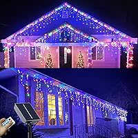 Upgraded Solar Christmas Lights,304 LED Outdoor Christmas Decorations 8 Modes Waterproof Solar Powered String Lights for Patio Yard Garden Wedding Party House Xmas Tree Roof Decorations(Multicolored)