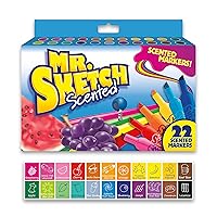 Mr. Sketch 2054594 Scented Watercolor Marker, Broad Chisel Tip, Assorted Colors, 22/Pack