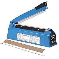 Impulse Heat Sealer Manual Bags Sealer Heat Sealing Machine 12 Inch Impulse Sealer Machine for Plastic Bags PE PP Bags with Extra Replace Element Grip