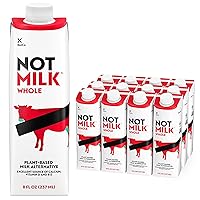 NotMilk Whole Plant-Based Milk, Shelf-Stable, Lactose-free, Vegan, Non-GMO 8 FL Oz, 12-PACK