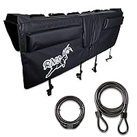 V2 Full Size Pickup Truck Tailgate Bike Pad - Weatherproof Tailgate Pad Rack with XL Camera Opening & Built-in Accessories Bags - Carries Up to 6 Mountain Bikes, E-Bikes & Road Bikes (V2 60