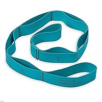 Gaiam Restore Stretch Band Strap - Elastic Stretching Strap with Loops for Medium Resistance Stretch Assist on Leg, Hamstring, Exercise/Fitness/Workout, Physical Therapy Green,Teal