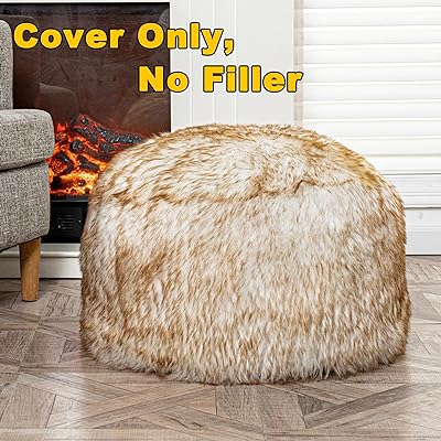 Grey Pouf Ottoman Unstuffed Foot Rest Pouf 20x20x12 Inches Round Ottoman  Pouf (NO Filler)Floor Poof Bean Bag Chair Foldable Floor Chair Storage for