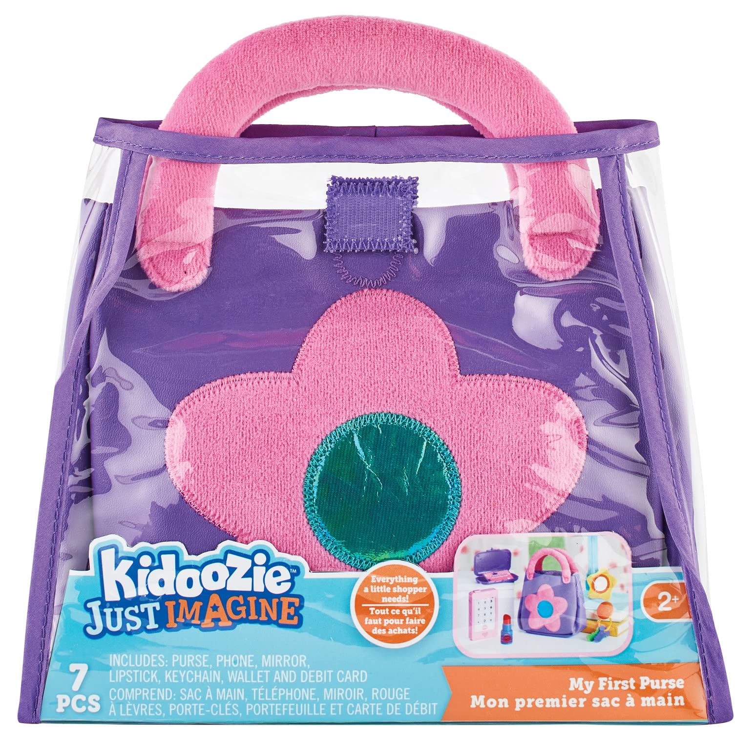 Kidoozie My First Purse - Pretend Play Purse with Wallet, Credit Card, Lipstick, Mirror, and More for Ages 2+. Kids Will Love Pretending to be Grown-ups!