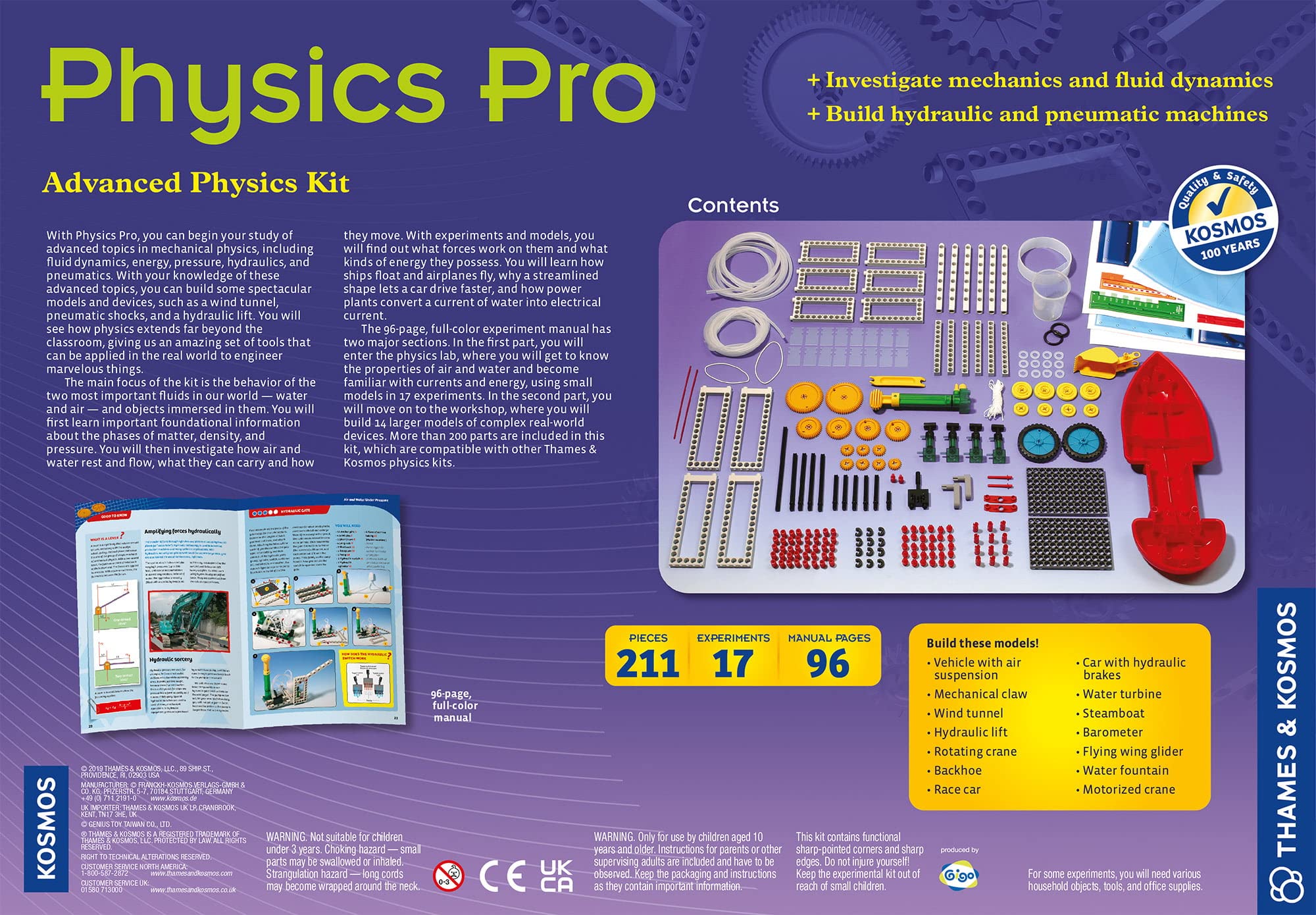 Thames & Kosmos Physics Pro (V 2.0) Science Kit | 96 Page Color Manual | 31 Experiments | Advanced Physics Education Kit | Parents' Choice Silver Award Winner