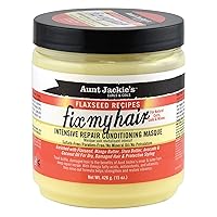 Flaxseed Recipes Fix My Hair, Intensive Repair Conditioning Masque, Helps Prevent and Repair Damaged Hair, 15 Ounce jar