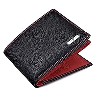 URBAN FOREST Kyle RFID Blocking Black/Red Wallet for Men, Black/Red, Contemporary