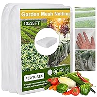 Garden Netting, Cookmaster 10x33FT Plant Covers, Ultra Fine Mesh Protection Netting for Vegetable Plants Fruits Shrubs Flowers Tree Crops, Greenhouse Row Cover Raised Bed Barrier Screen Net
