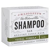 J·R·LIGGETT'S All-Natural Shampoo Bar, Herbal Formula - Supports Strong and Healthy Hair - Nourish Follicles with Antioxidants and Vitamins - Detergent and Sulfate-Free, One 3.5 Ounce Bar