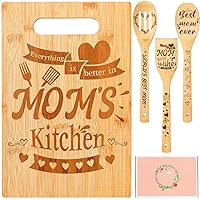 Mothers Day Gifts for Mom from Daughter Son,Mom Cutting Board with Utensil Set Gift for Mother,Mother's Day Gifts,Mom Presents for Birthday (Mom)