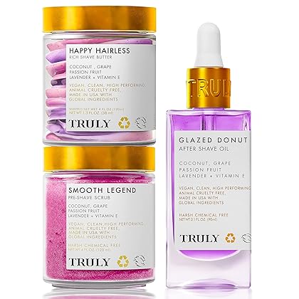 Truly Beauty Smooth Legend Shave Kit - Coochy Cream Shaving, Sensitive Skin Shave Oil For Women, Vegan And Cruelty Free Shaving Cream For Women - Womens Shaving Cream, After Shave for Women