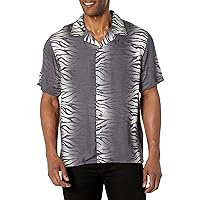John Varvatos Men's Danny Short Sleeve Camp Collar Shirt