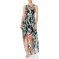 Adrianna Papell Women's Embroidered Tulle Long Dress